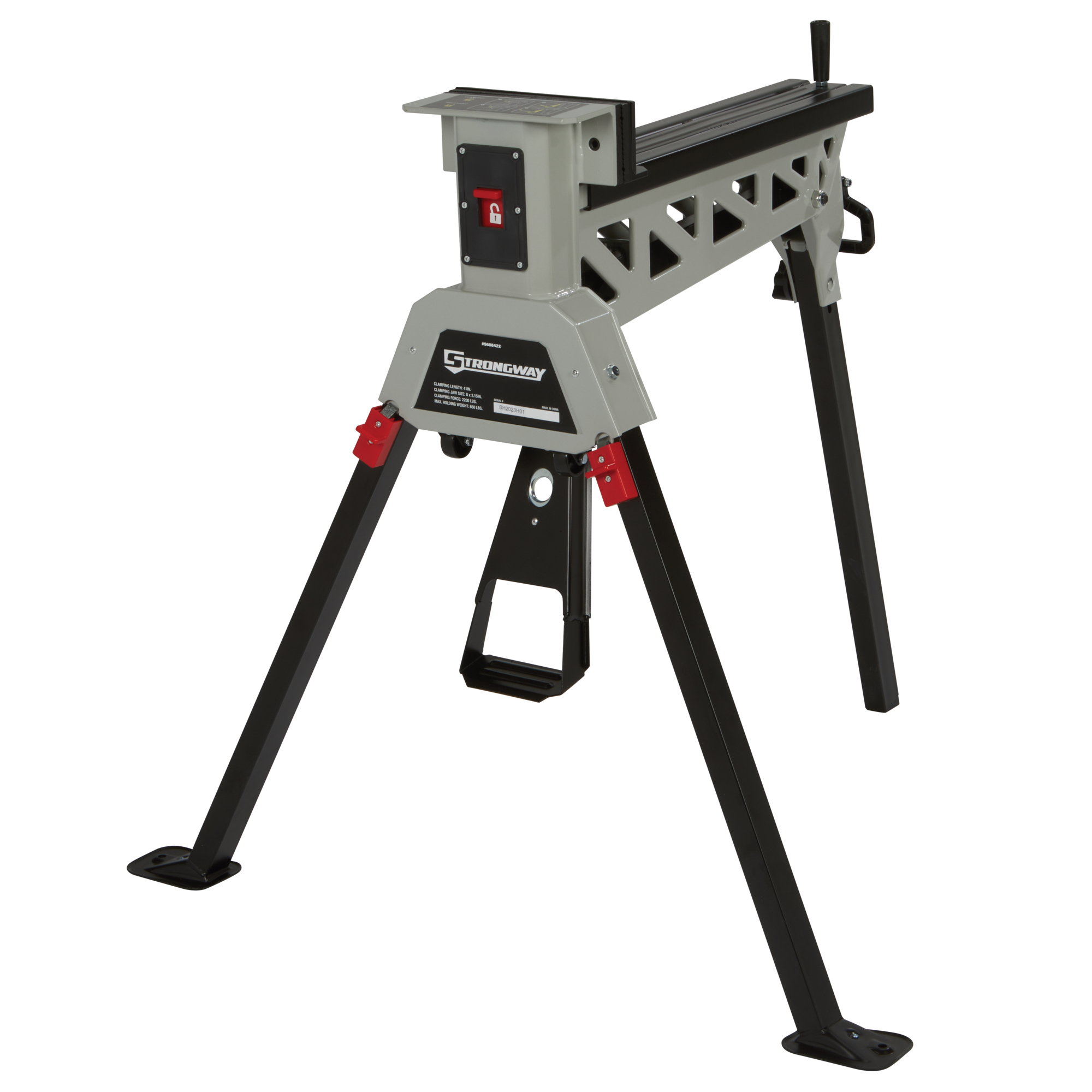 Strongway Clamping Sawhorse, Portable Workstation, 660-Lb. Capacity, 2200-Lb. Clamp Force